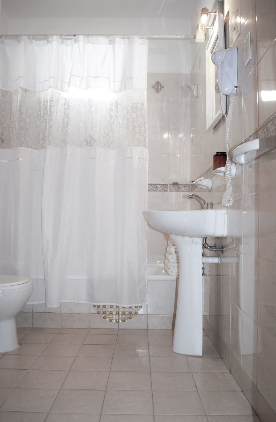 Free toiletries, hair dryer, bidet, towels