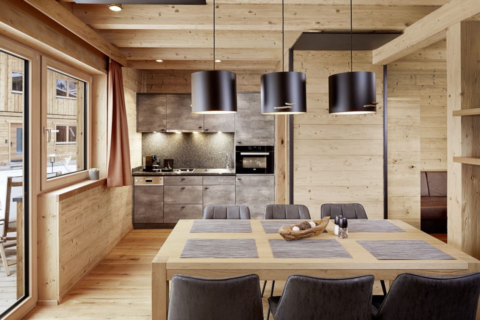 Comfort Chalet, 2 Bedrooms, Mountain View | Private kitchen | Full-size fridge, microwave, stovetop, dishwasher