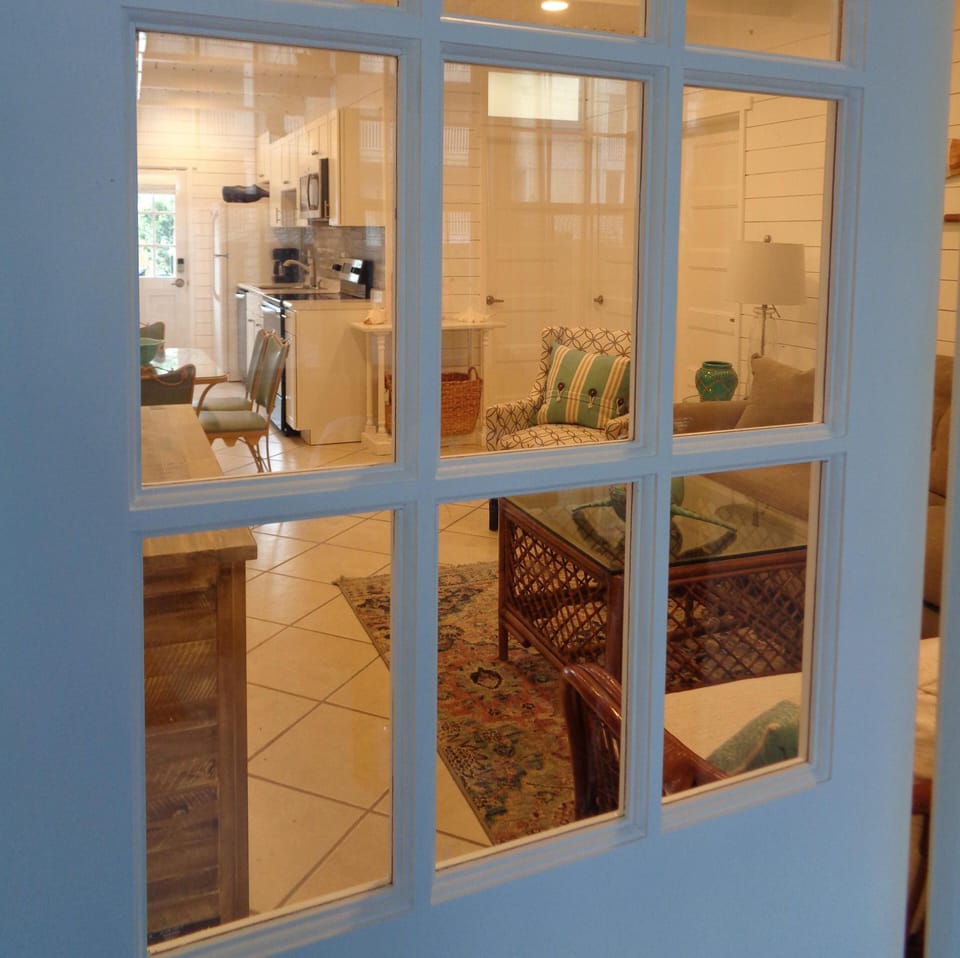 looking in from enclosed patio 