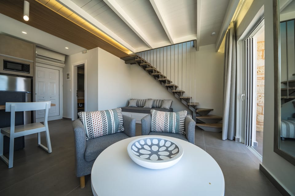 Villa, Private Pool (Maisonette) | Living area | Flat-screen TV