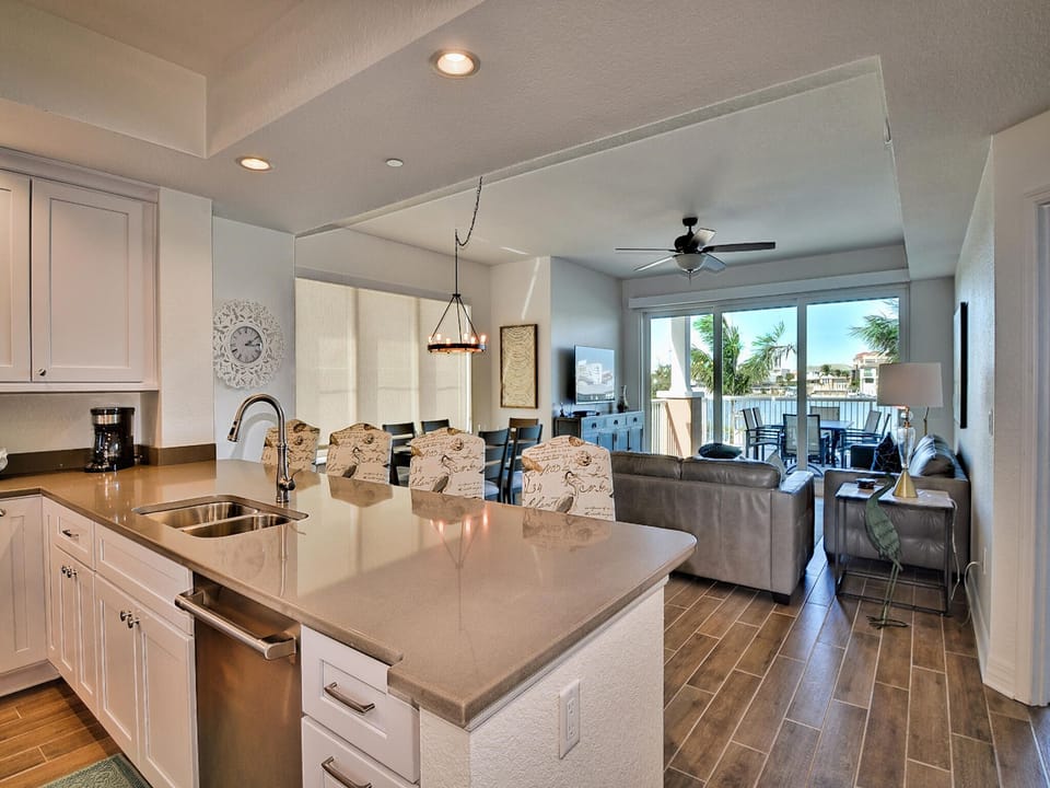 Open floor plan is great for family interactions.