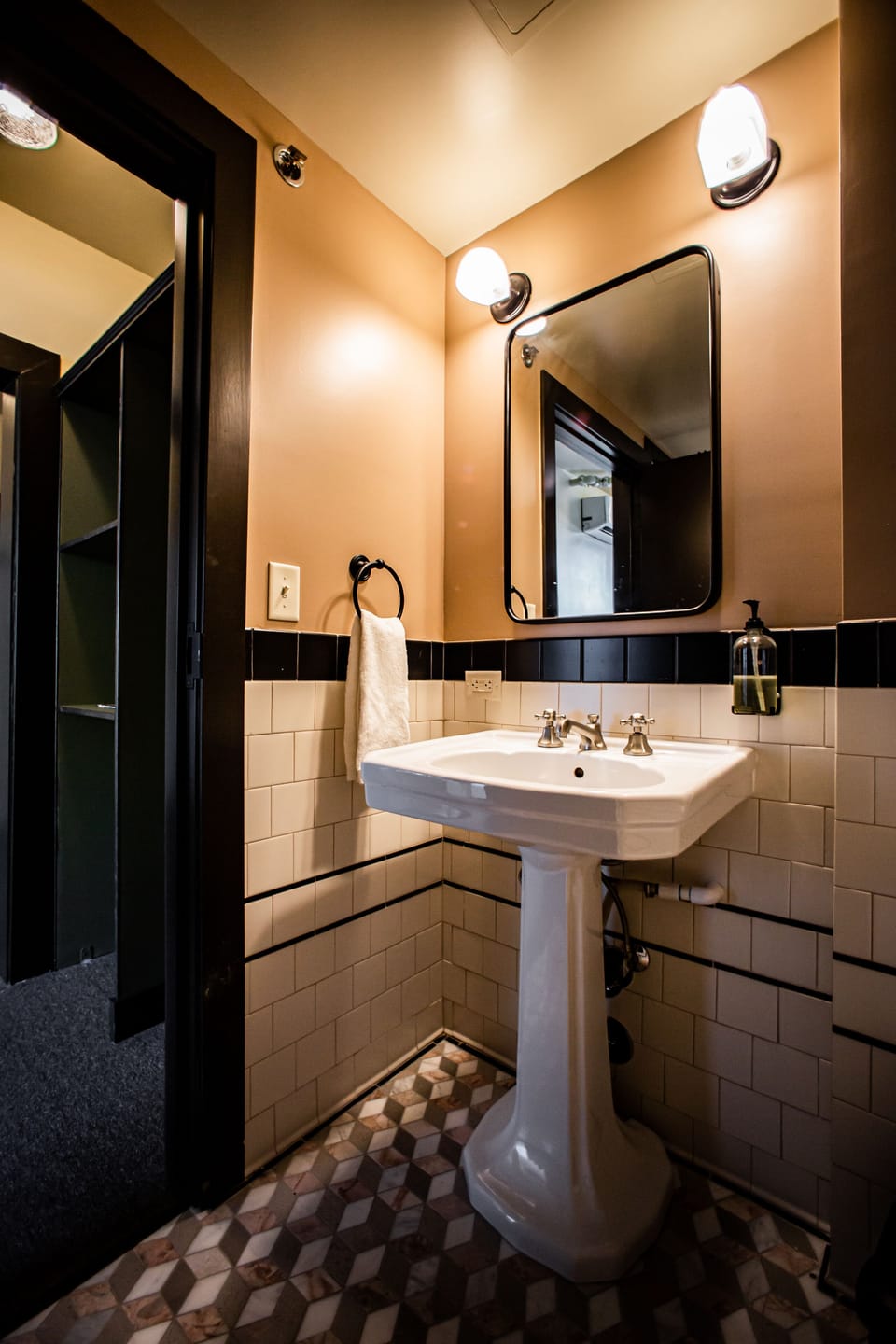 Shower, designer toiletries, hair dryer, towels