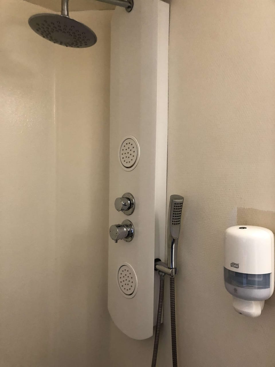 Shower, eco-friendly toiletries, hair dryer, towels
