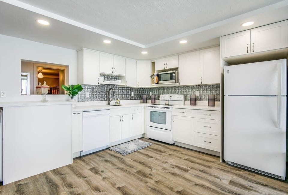 Fully stocked  and renovated kitchen.