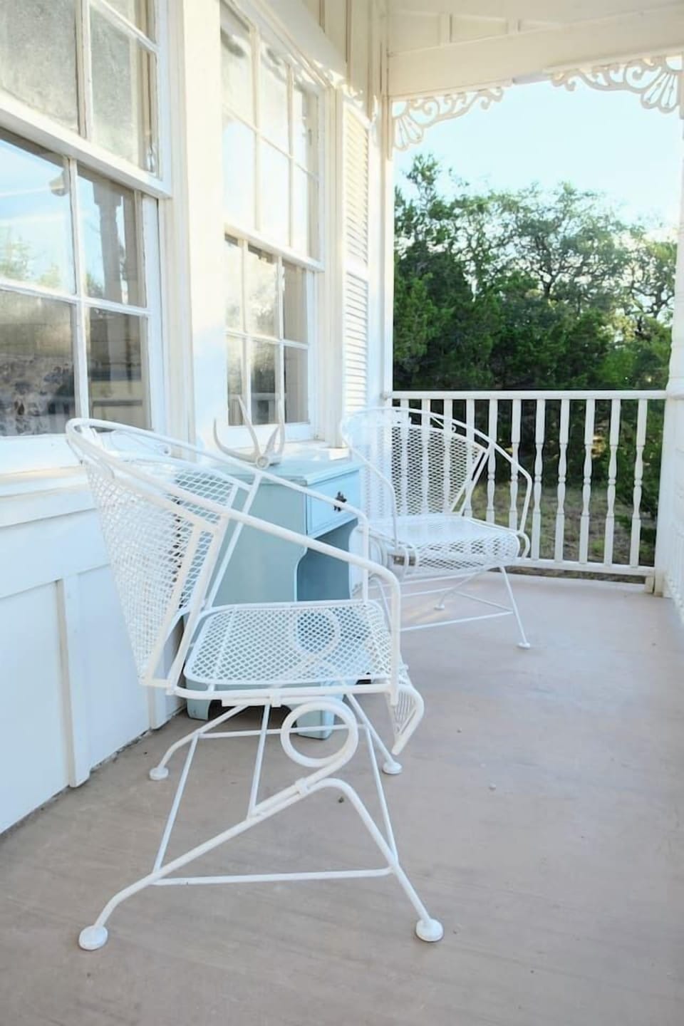 Enjoy scenic Texas Hill Country views from the front porch