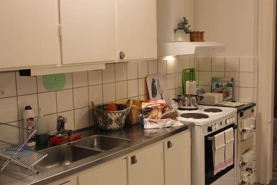 Traditional Apartment | Private kitchen | Coffee/tea maker, full-size fridge, oven, stovetop