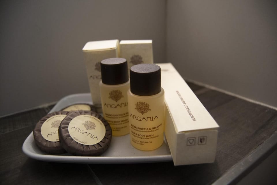 Shower, free toiletries, hair dryer, bathrobes