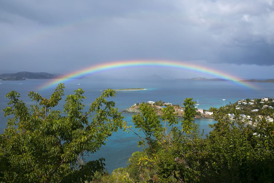 View from dining deck- rainbows are frequent!