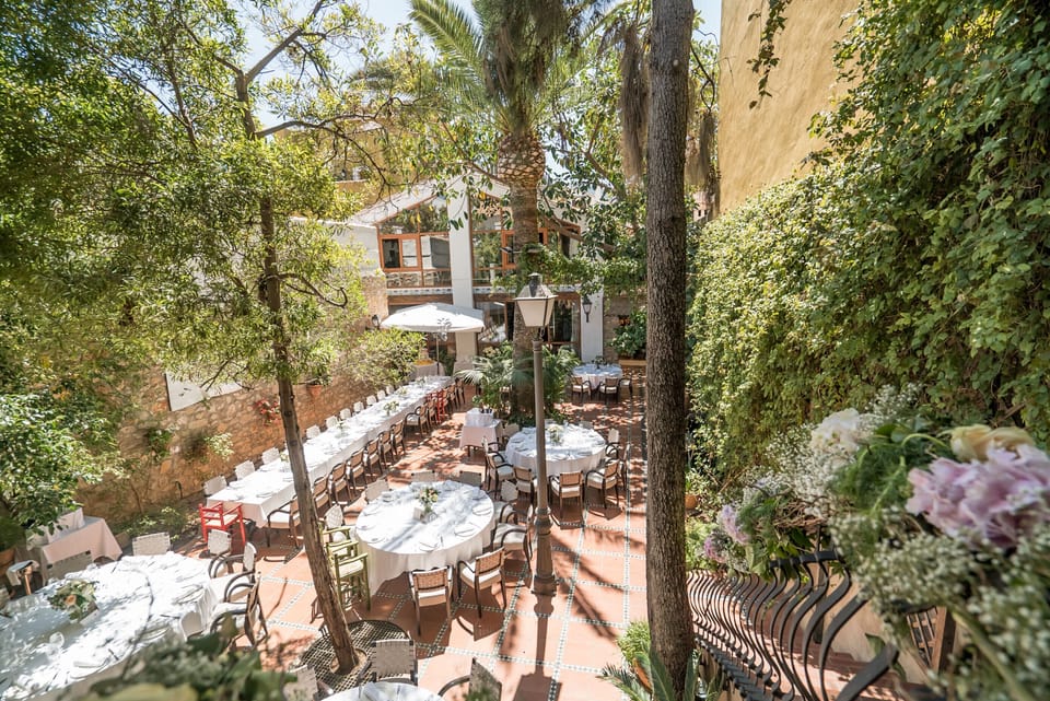 Outdoor banquet area