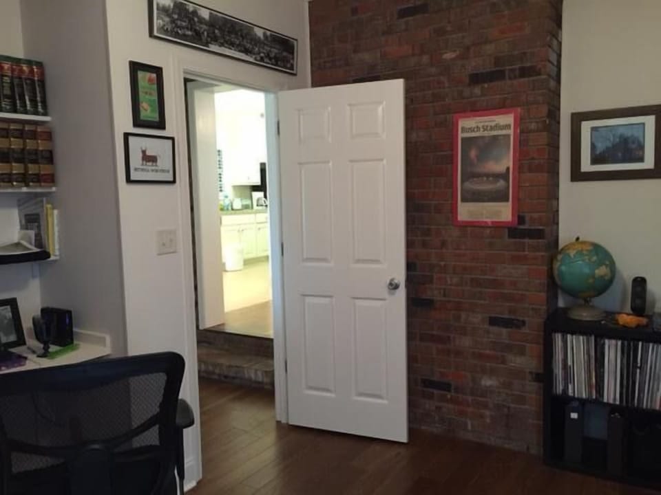 Study: couch and space for blow up mattress (available upon request)