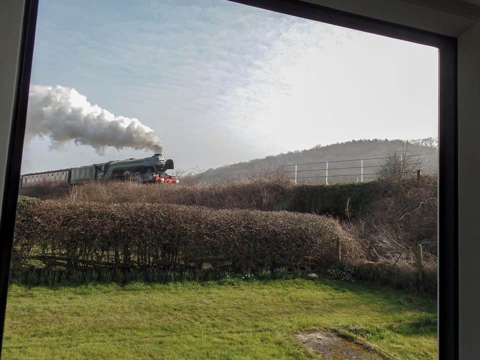 View from the window of the North York Moors Steam Railway | Cobb&rsquo;s Cottage, Grosmont, near Whitby