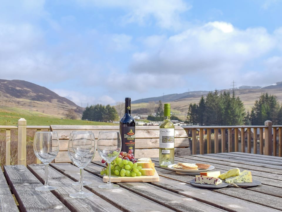 Relaxing decking area with wonderful views | Frith View, Glengoulandie, near Aberfeldy