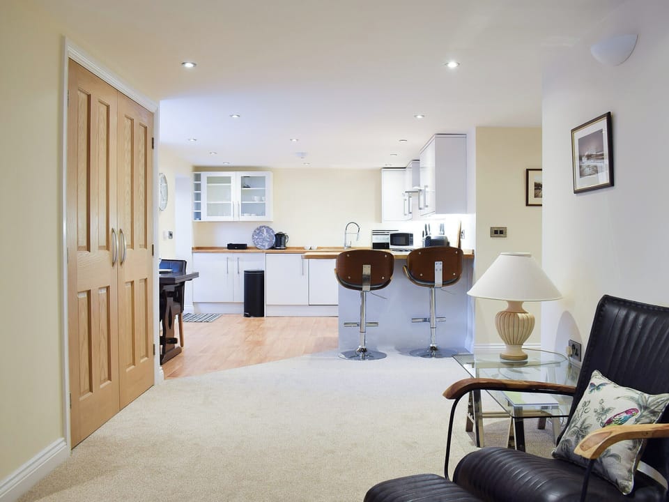 View through to the dining and kitchen areas from the living room | The Hideaway, Sleights, near Whitby
