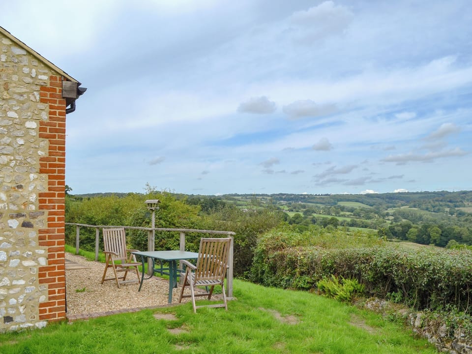 Peaceful sitting out area | The Barn - Smiths Farm Cottages, Charmouth, near Lyme Regis