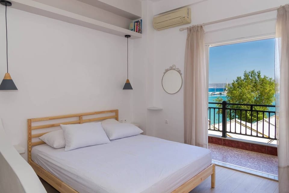 A bed with sea view