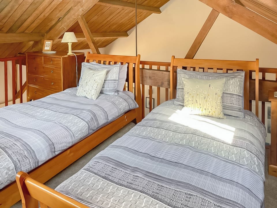 Galleried Twin bedroom | Heron - Caves Farm Barns, Near Ely