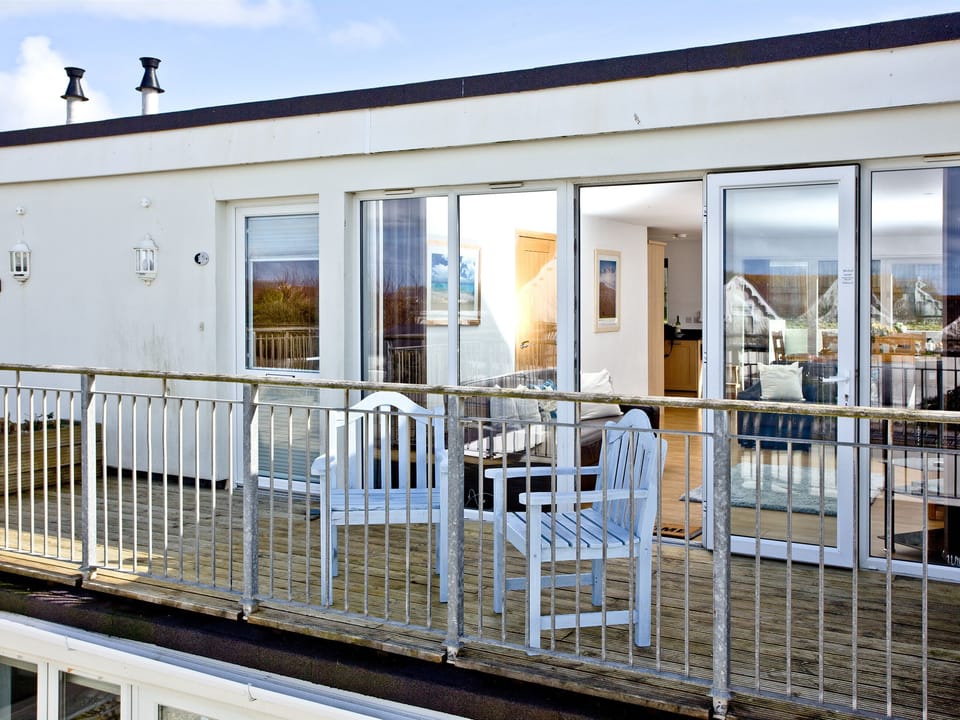 Balcony opening from the dining area | Sea Glimpses - Glendorgal, Newquay