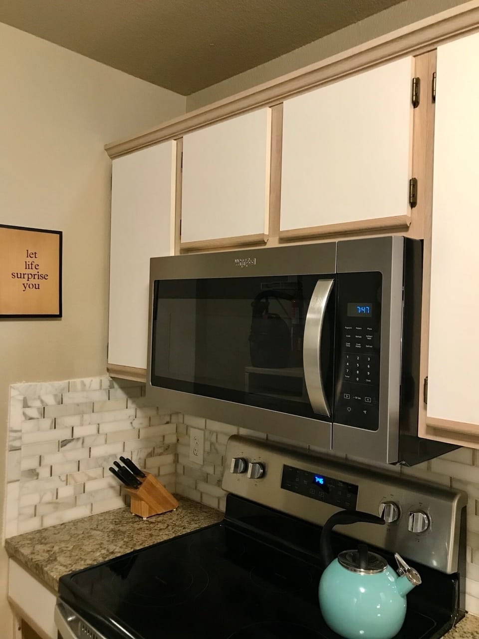 All stainless steel appliances.