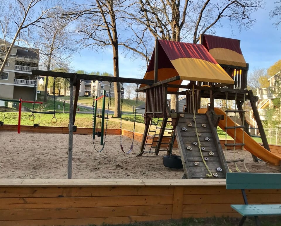 A playground is available with outdoor grills. 