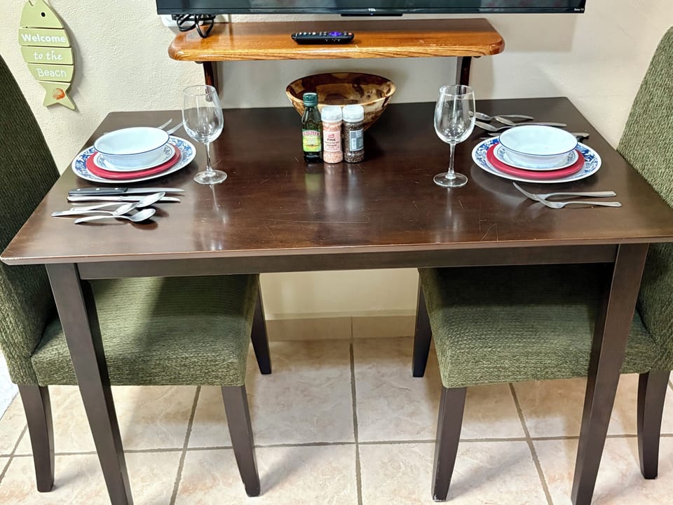 Dining table salt pepper and olive oil