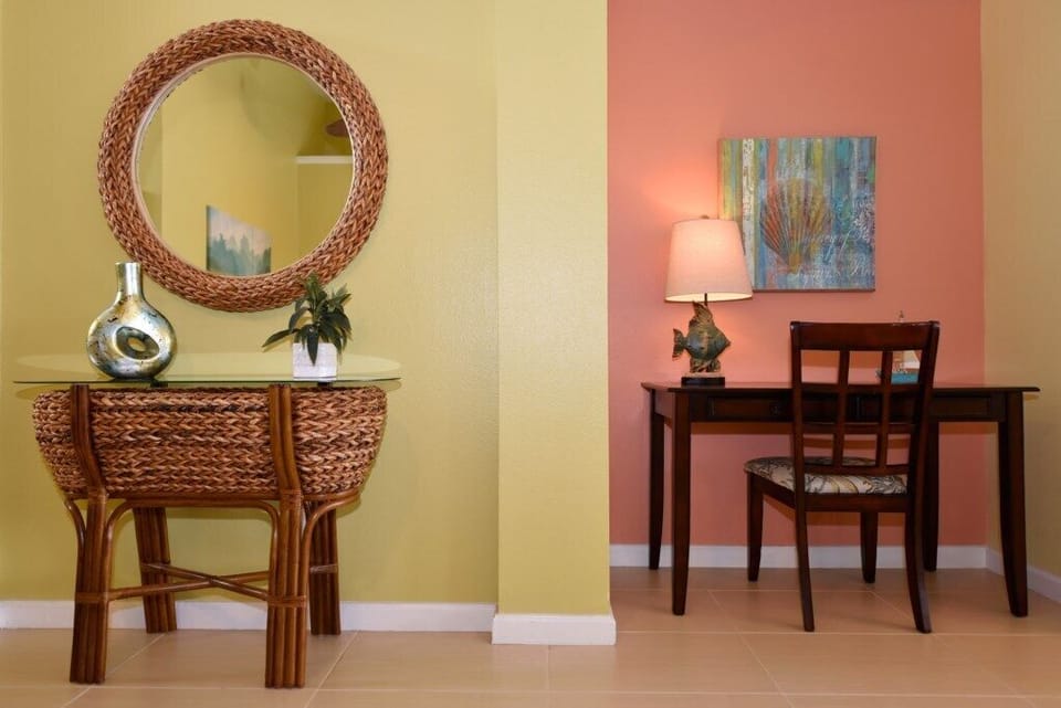 Cozy nook with chic accents perfect for relaxation or dining.
