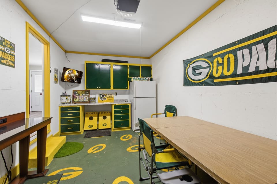 The garage is ready for tailgate fun!