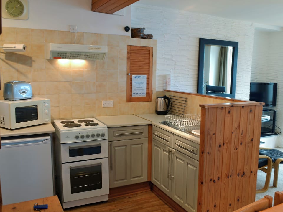 Compact, well equipped kitchen | Towan View, Newquay