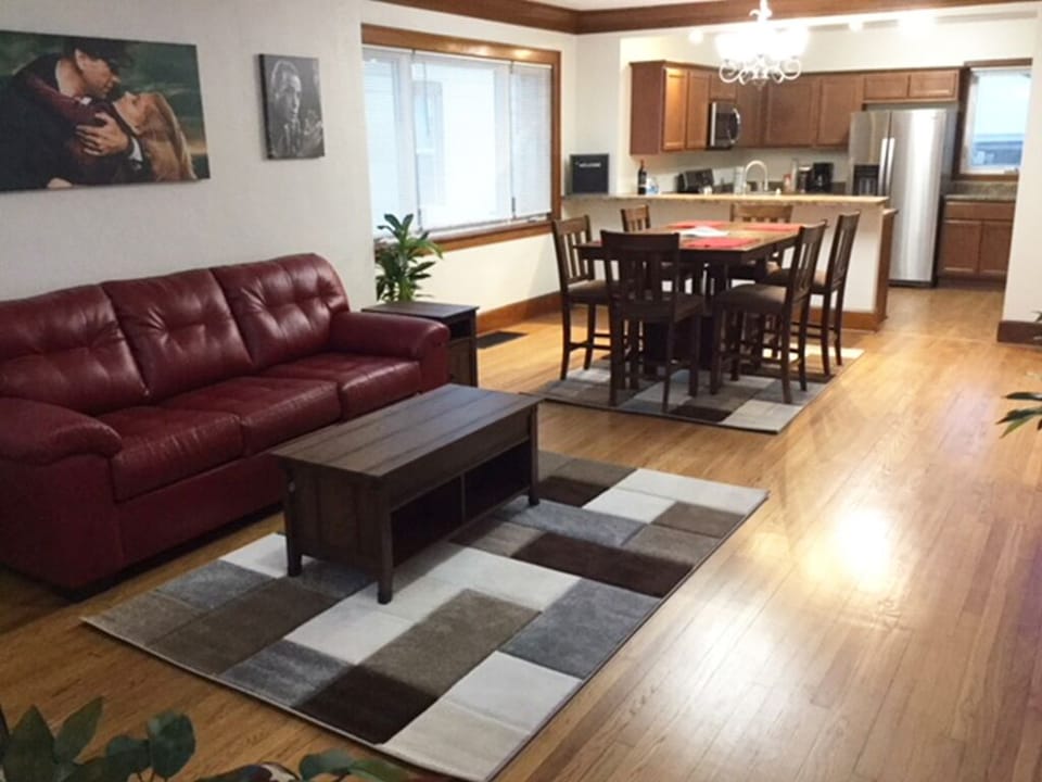 New full size queen pull out couch. Comfy to sit on too.