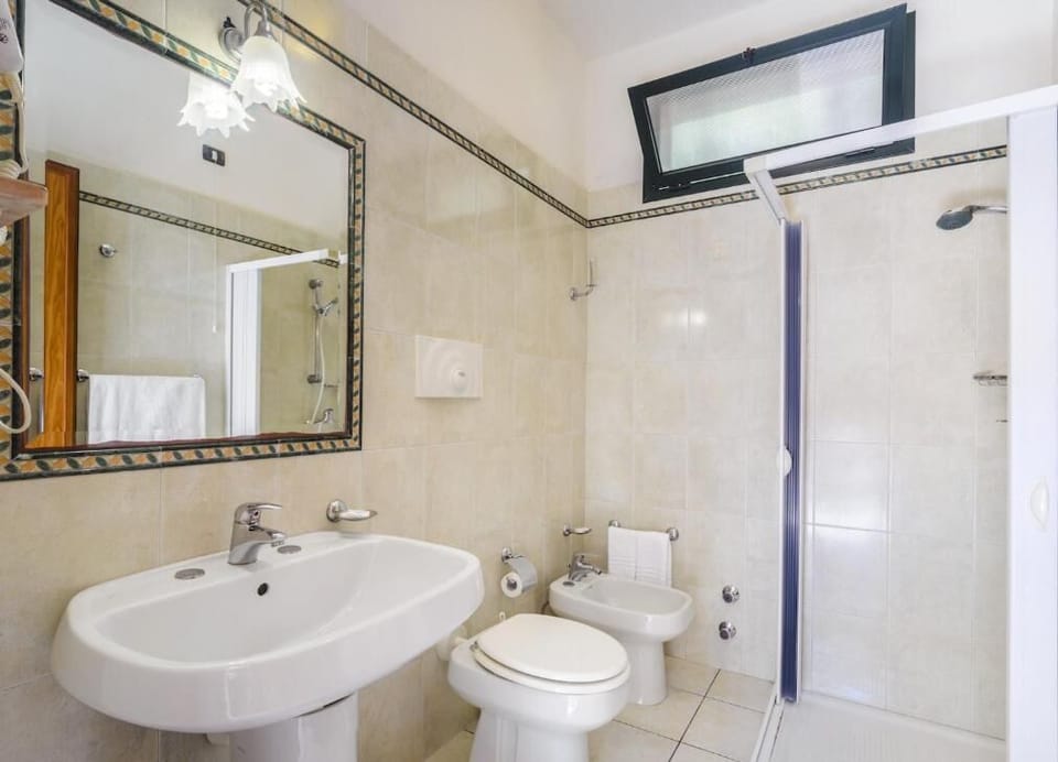 Shower, bidet, towels