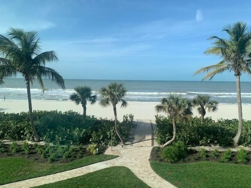 Beachfront boardwalk & landscaping  view from balcony