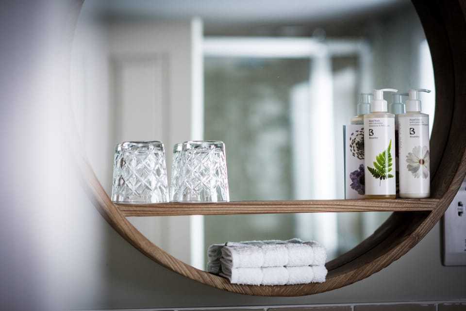 Free toiletries, hair dryer, towels