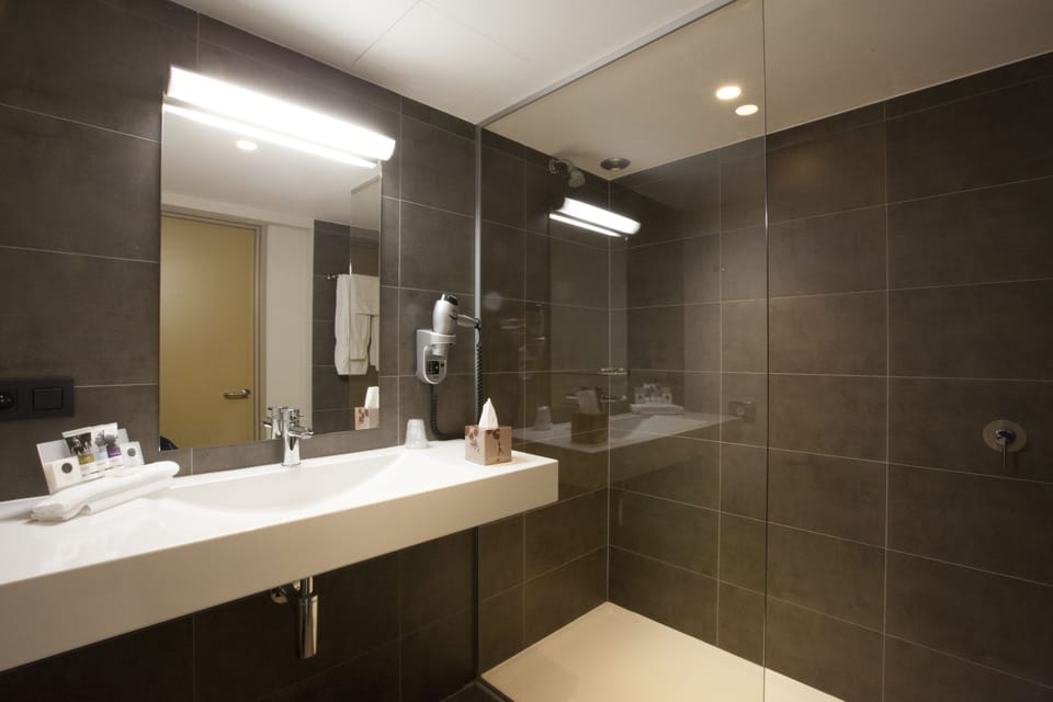 Free toiletries, hair dryer, bathrobes, towels