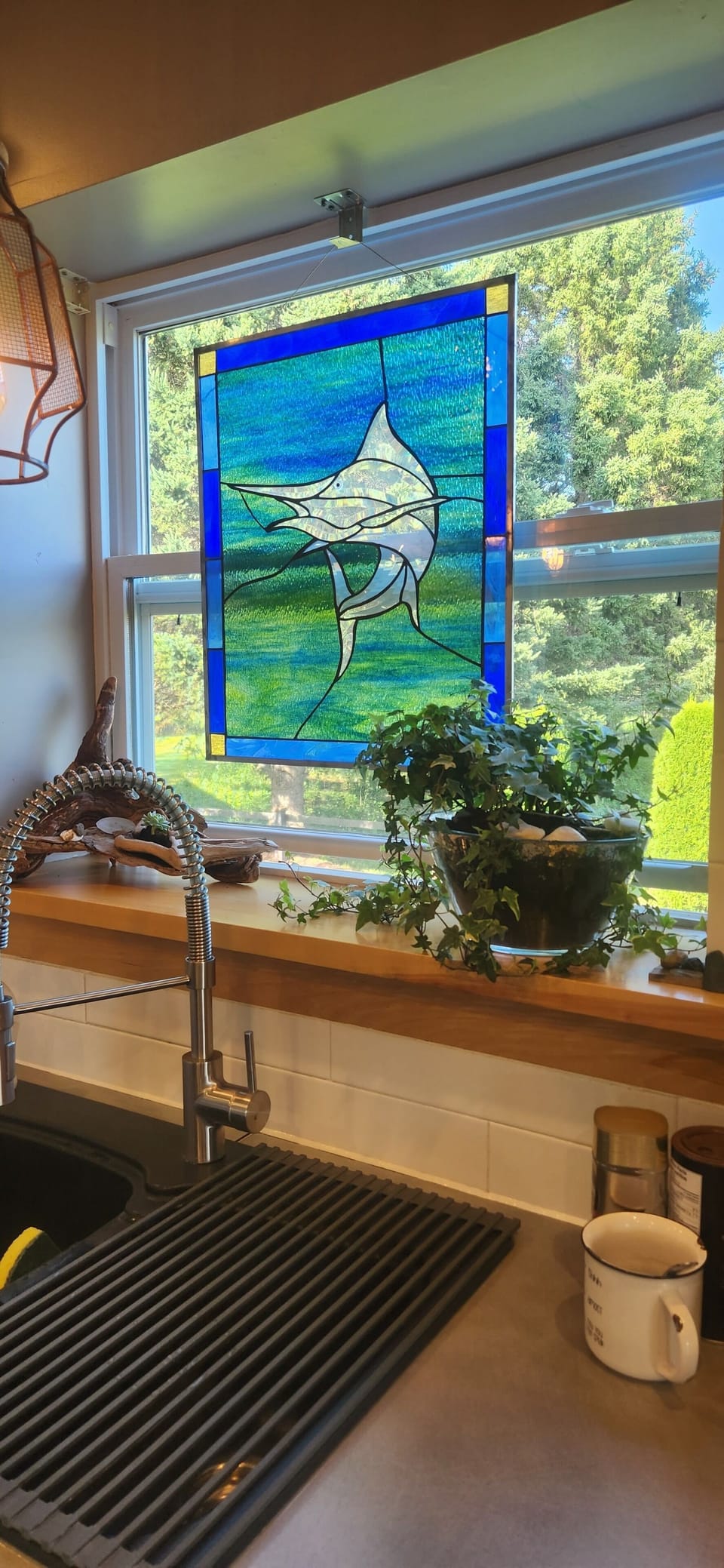 Stain Glass over kitchen window.