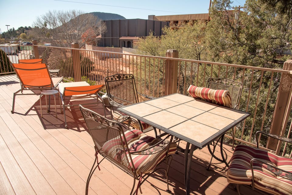 Relax at our tables, chairs, gazebo & grilling areas