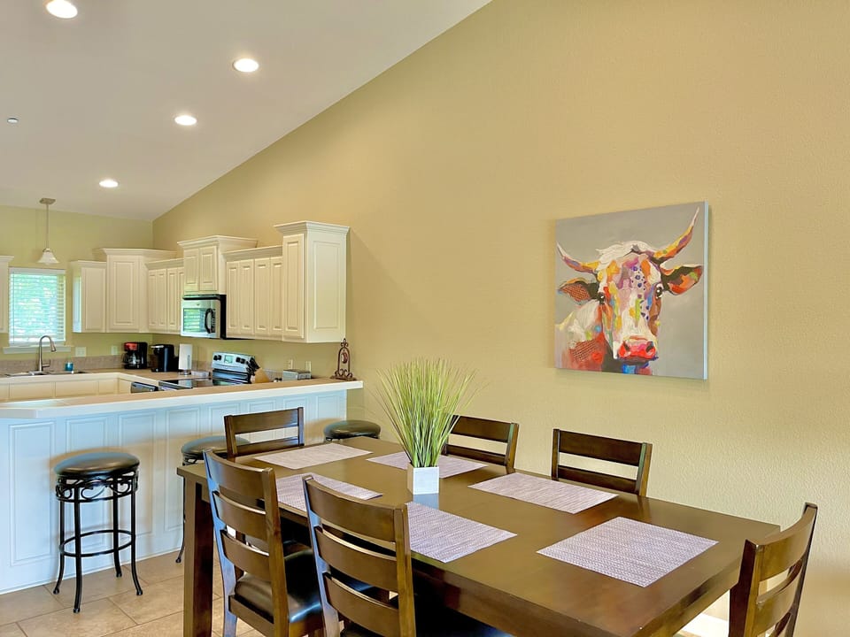 Gather around the lovely dining area to enjoy your favorite meals