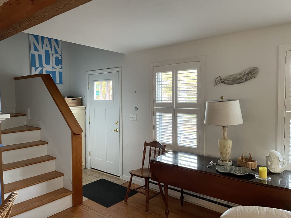 Front door and second floor stairway
