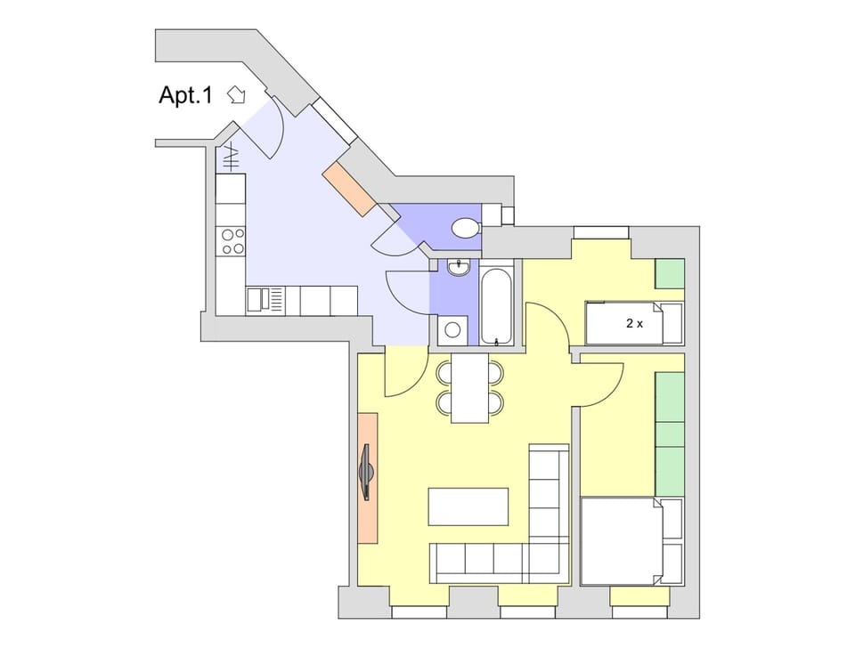  2 bedrooms - 55m2