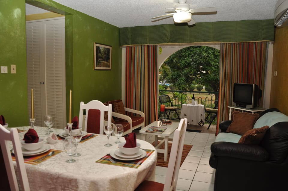 Deluxe Condo, 1 Bedroom | Living area | Flat-screen TV, Netflix, DVD player
