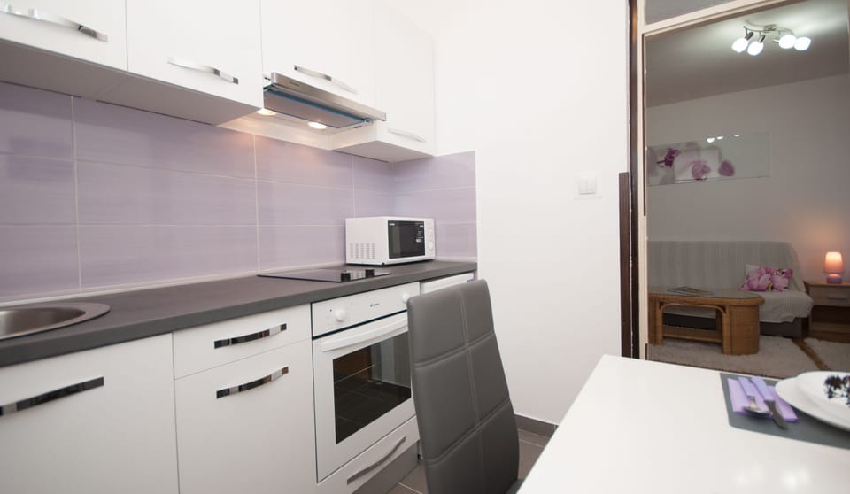 Standard Studio, Sea View | Private kitchen | Fridge, microwave, oven, stovetop