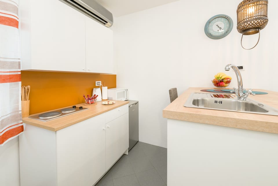 Apartment | Private kitchenette | Fridge, microwave, stovetop, electric kettle