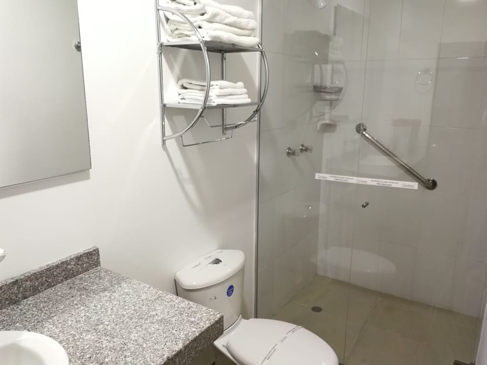 Free toiletries, hair dryer, towels