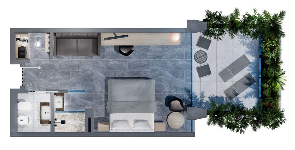 Deluxe Double or Twin Room, Terrace (Large) | Floor plan