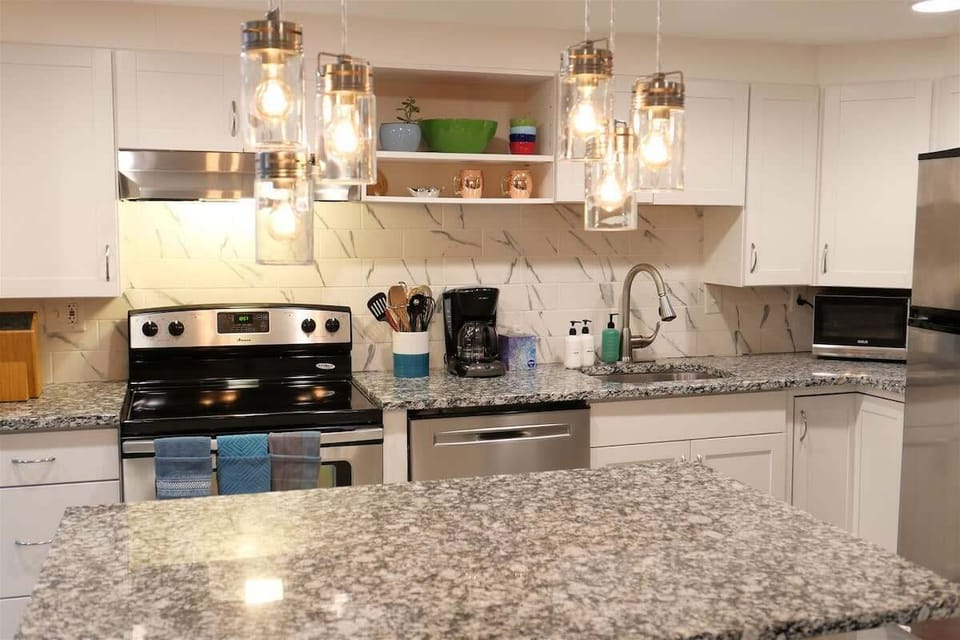 Newly renovated kitchen comes complete with all essentials 