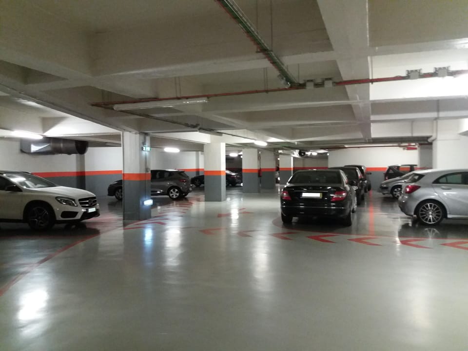Private garage with designated spot for one car