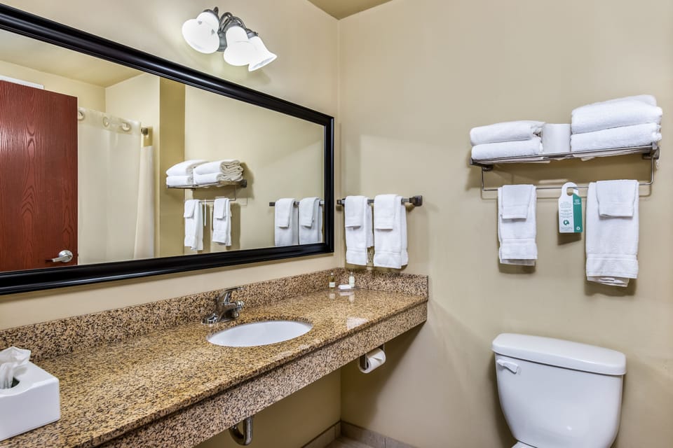 Free toiletries, hair dryer, towels, soap