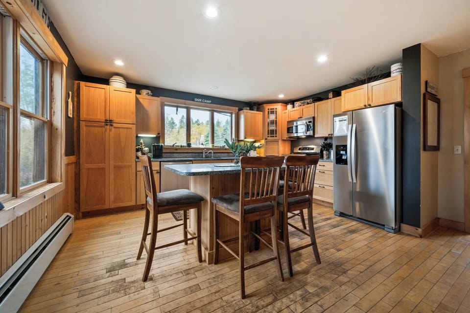 Spacious kitchen with center island seating