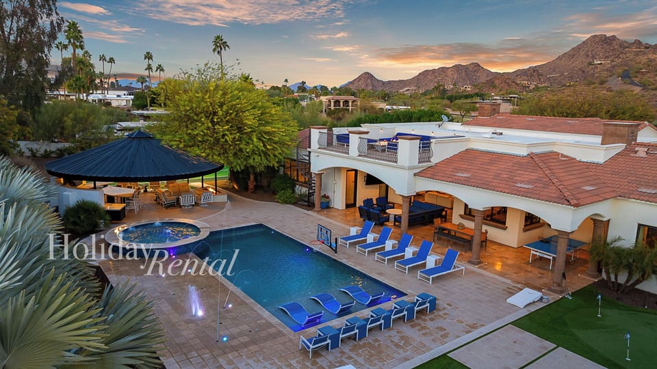 Luxury estate with pool, spa, rooftop lounge & breathtaking mountain views!