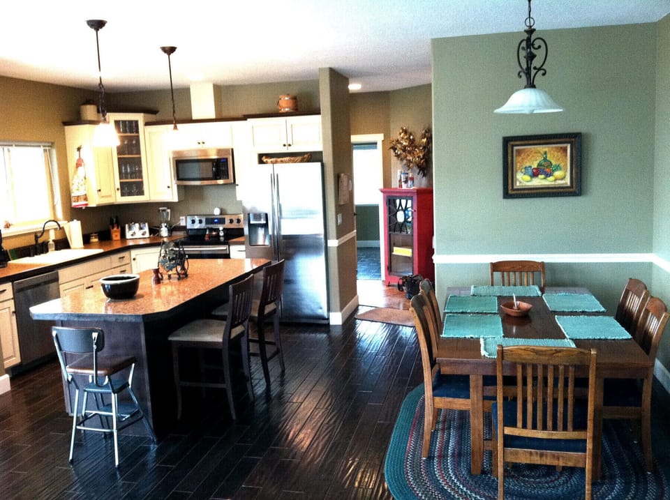 kitchen and dining room