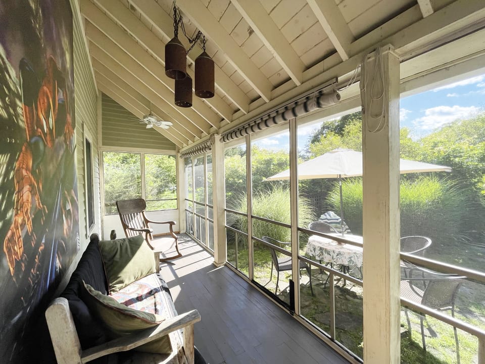 Sunny porch and entrance