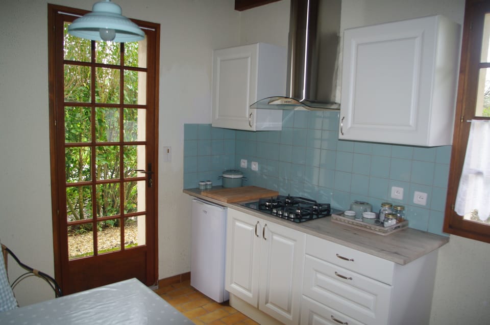 Kitchen and door to garden